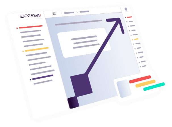 Strengthen digital businesses with a future-ready DXP Vector illustration with a bar graph on it